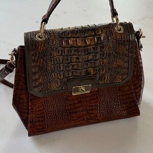 Brahmin Brown Crocodile Satchel-Like New Condition